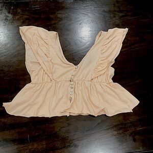 Forever 21 cream colored blouse crop top